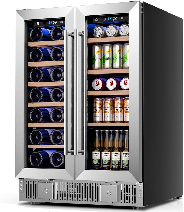 24 Inch Dual Zone Wine Fridges Cooler Beverage Refrigerator W51115 - Kismile
