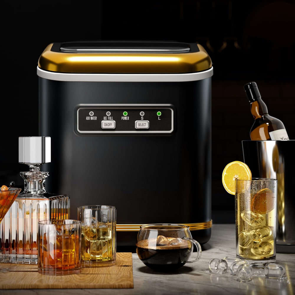 Countertop Ice Maker 9 Bullet Ice Cubes in 6 Mins, Z5812K-BLACK - Kismile