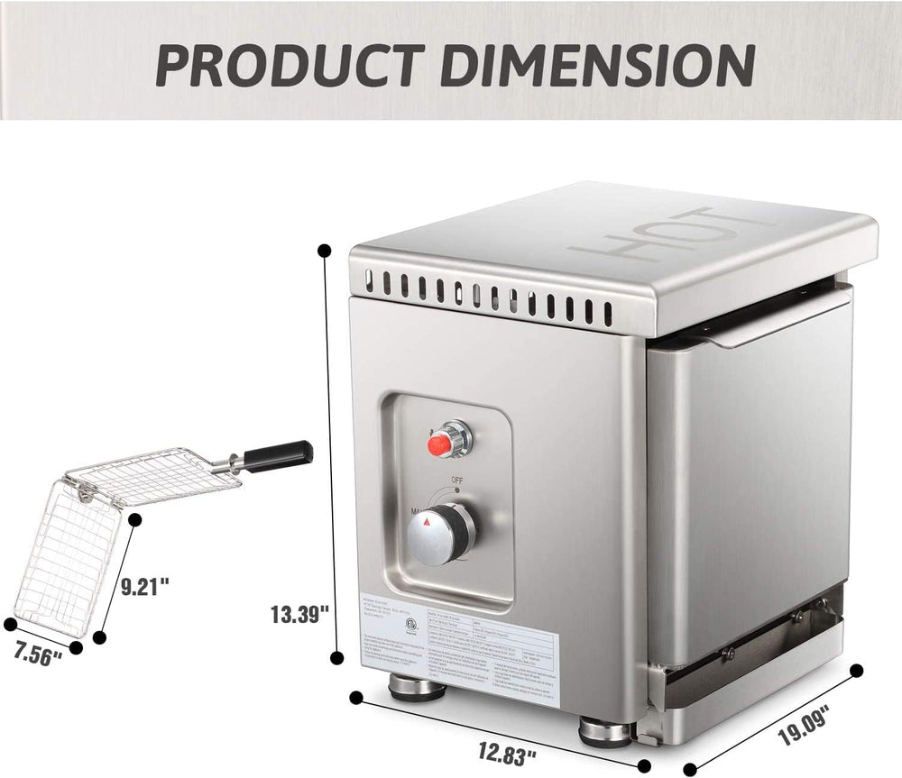 Infrared Propane Gas Grill Tabletop, Stainless Steel Small Barbecue Grill - Kismile