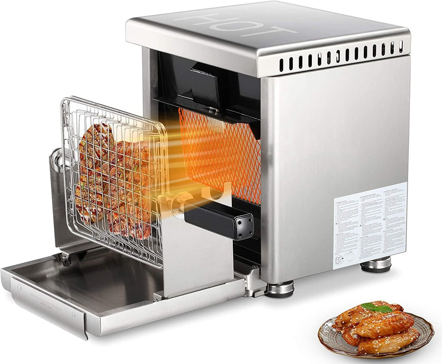 Infrared Propane Gas Grill Tabletop, Stainless Steel Small Barbecue Grill - Kismile