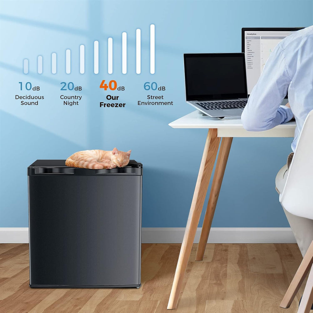 Kismile Mini Freezer,1.1 Cu.ft Upright Freezer with Reversible Single Door - Kismile