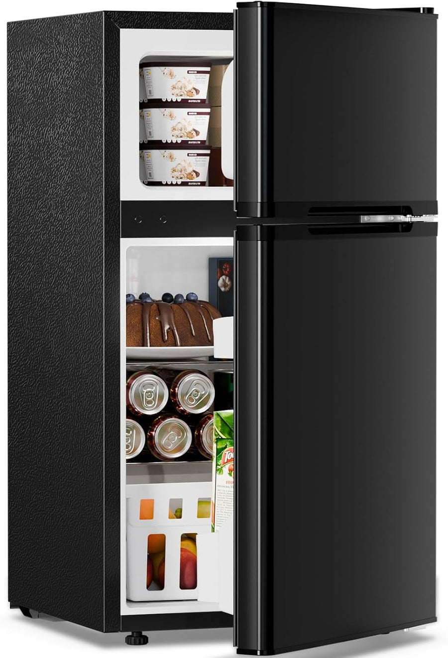 Kismile Mini Fridge 3.1Cu.Ft Compact Refrigerator 2 - Doors Freezer - Kismile