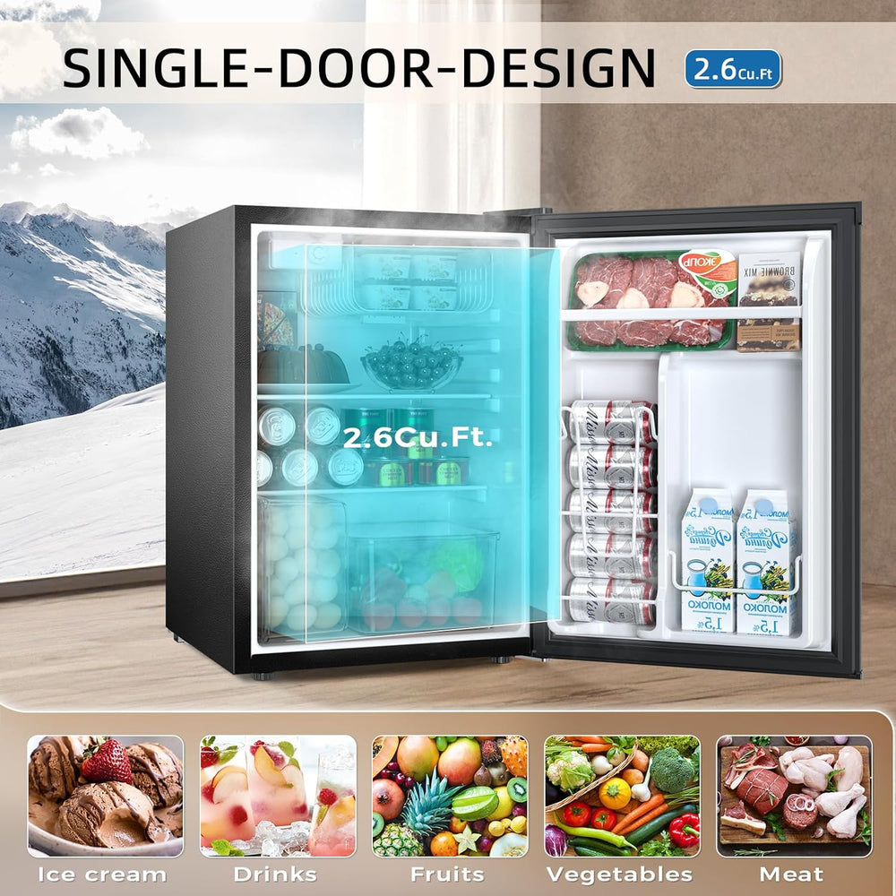 Mini Compact Refrigerator with Freezer, 2.6 Cu.Ft 58070RRE0 - Kismile