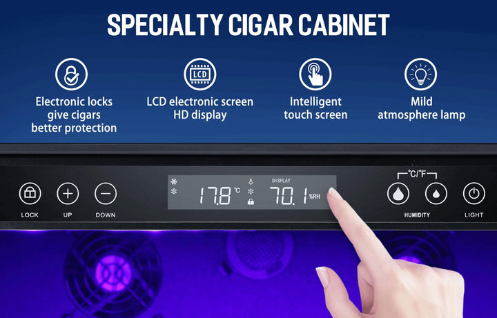15 Inch Cigar Humidor Electric Humidor Black X5196H - Kismile