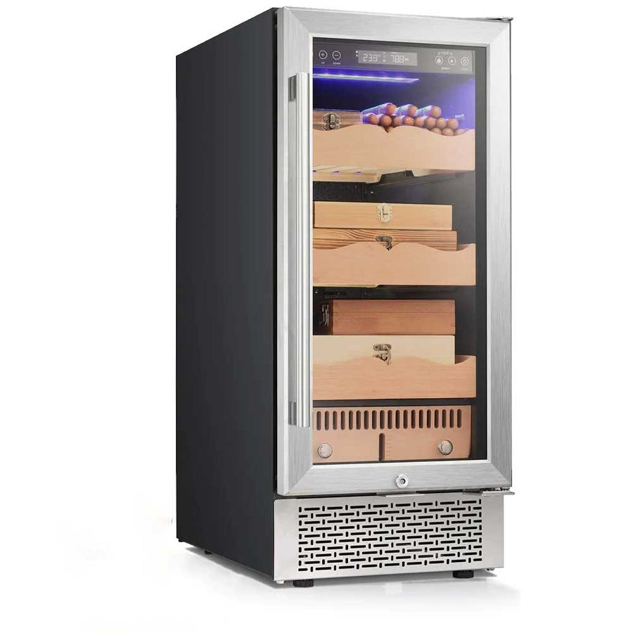 15 Inch Cigar Humidor Electric Humidor Silver Steel X5196 - Kismile