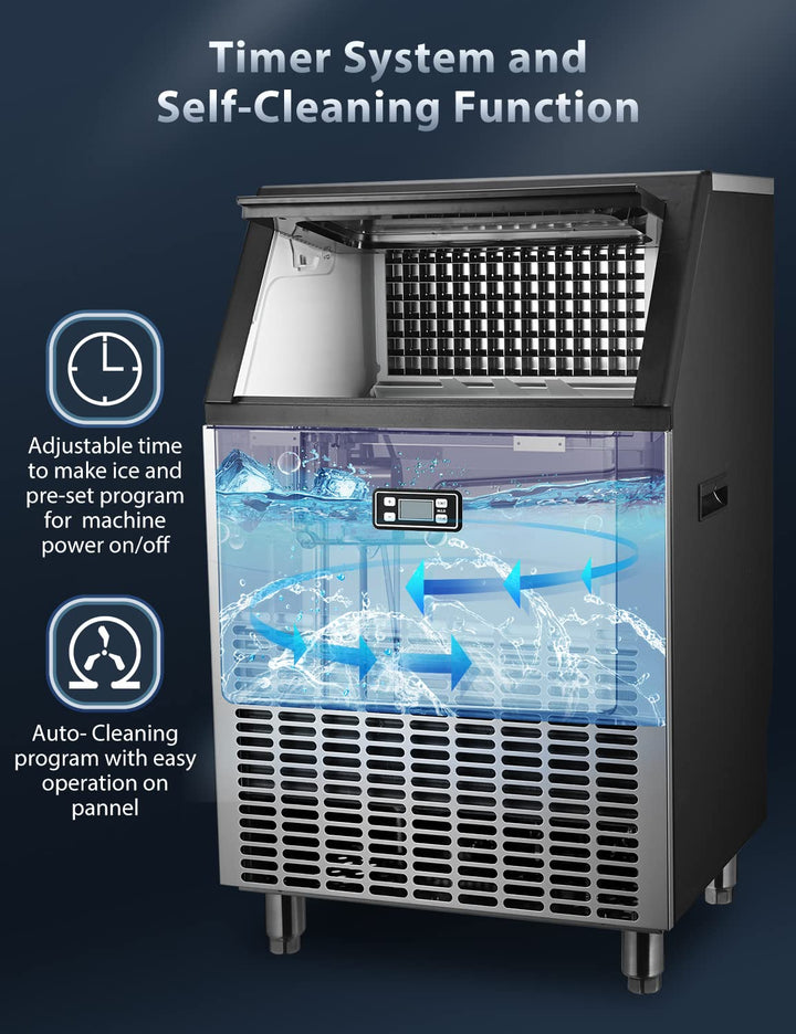 200LBS Freestanding Commercial Ice Maker - Kismile