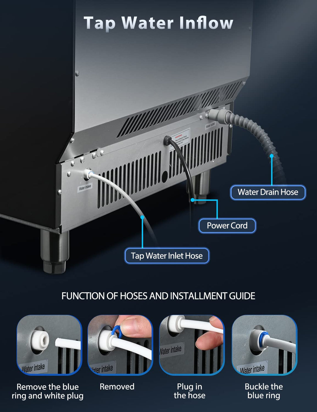 200LBS Freestanding Commercial Ice Maker - Kismile
