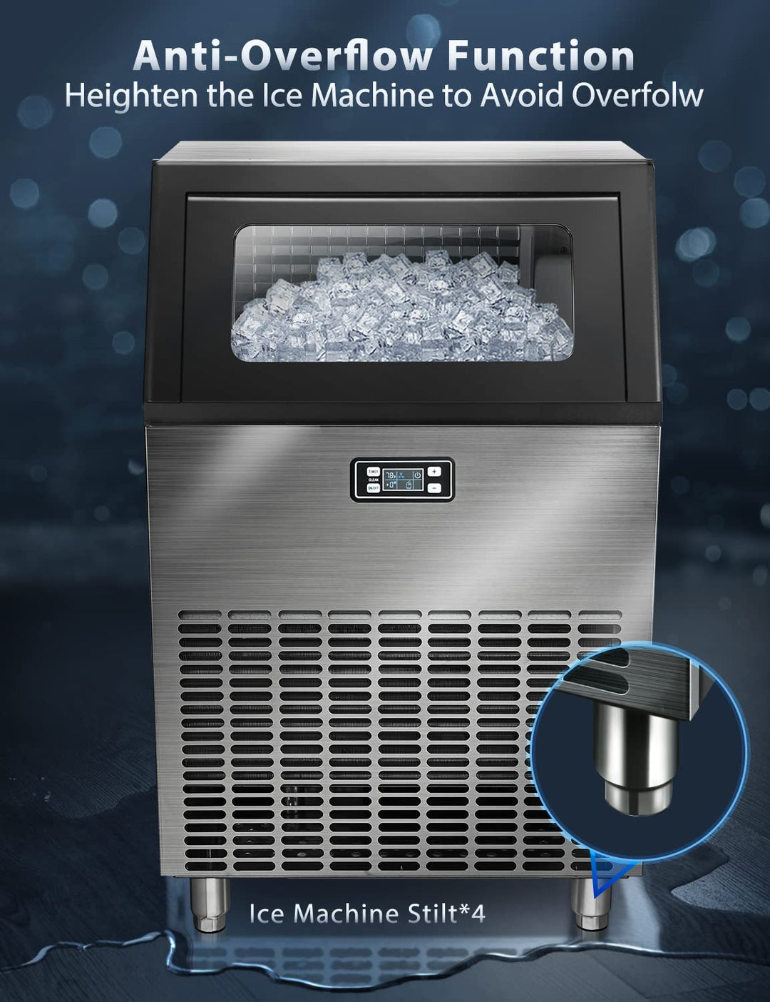 200LBS Freestanding Commercial Ice Maker - Kismile