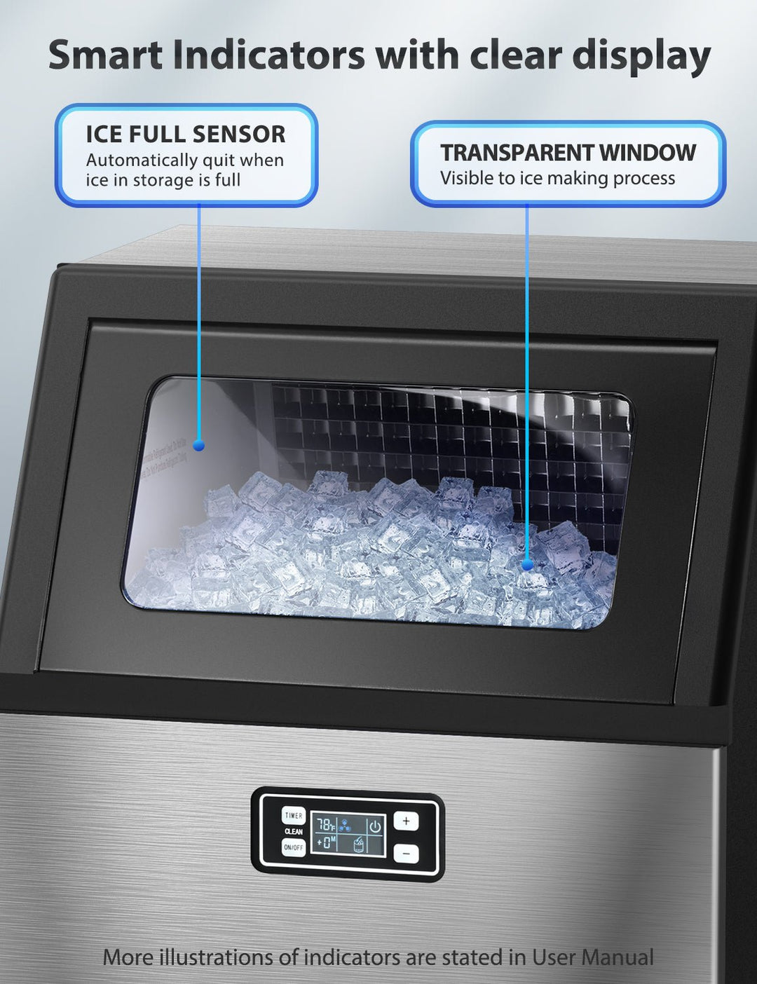 200LBS Freestanding Commercial Ice Maker - Kismile