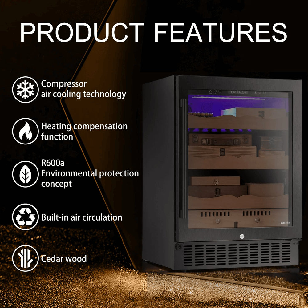 24 Inch Cigar Humidor Electric Humidor Black X51256H - Kismile