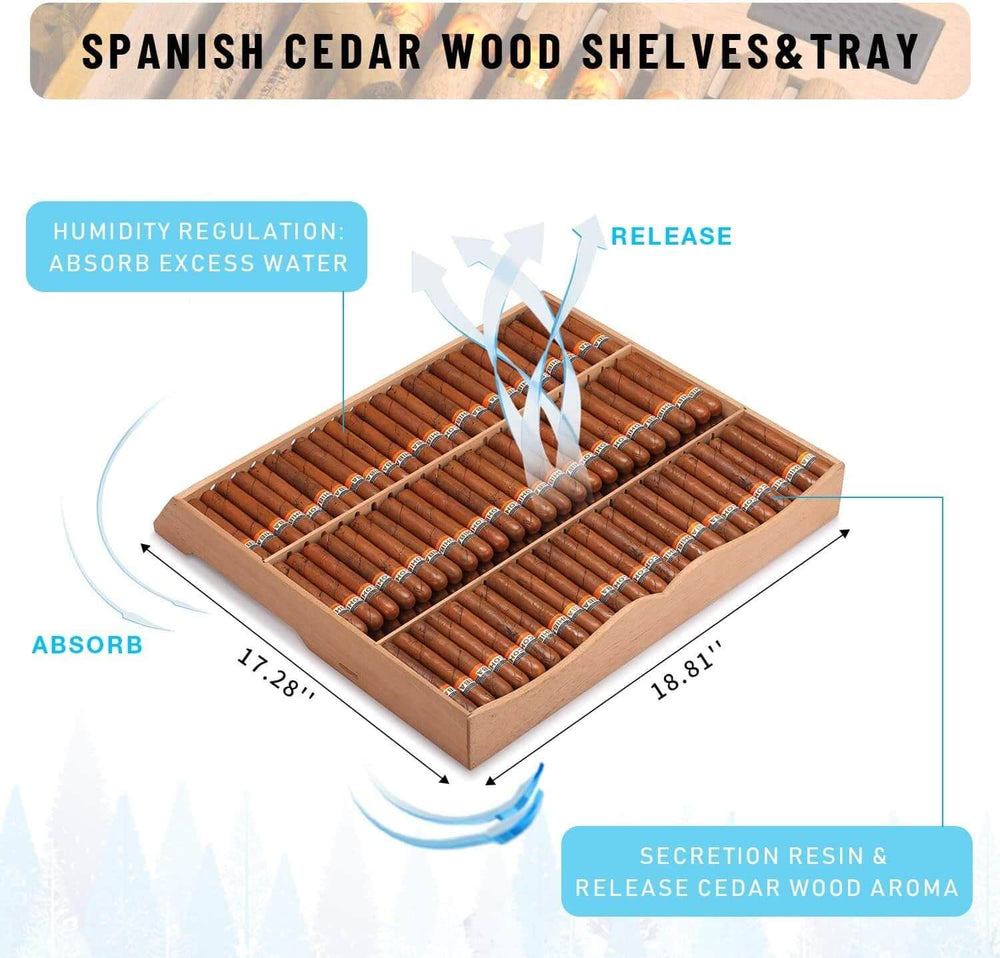 24 Inch Cigar Humidor Electric Humidor Silver Steel X51256 - Kismile