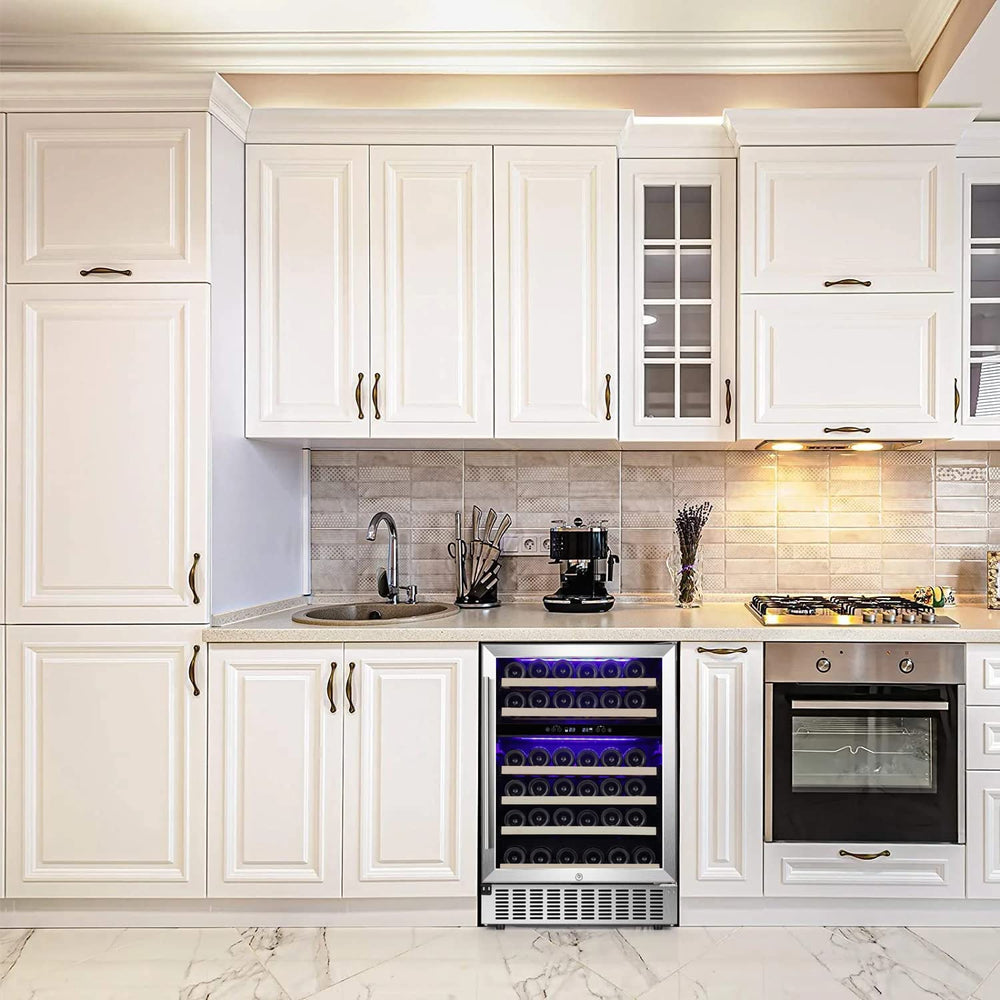 24 Inch Wooden Shelves Beverage Refrigerator Built-in Wine Cooler - Kismile