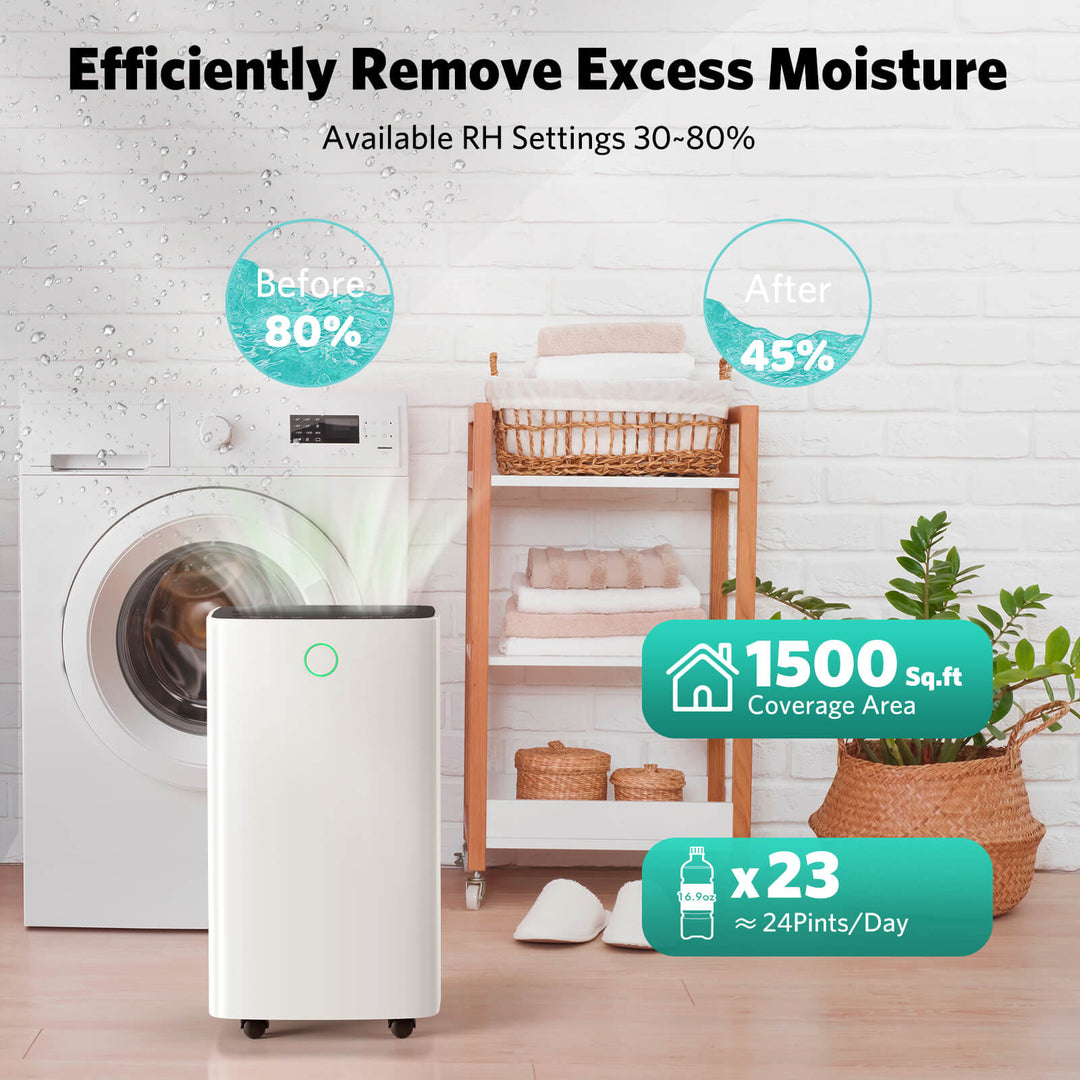 24 Pints Dehumidifier D4212B - Kismile