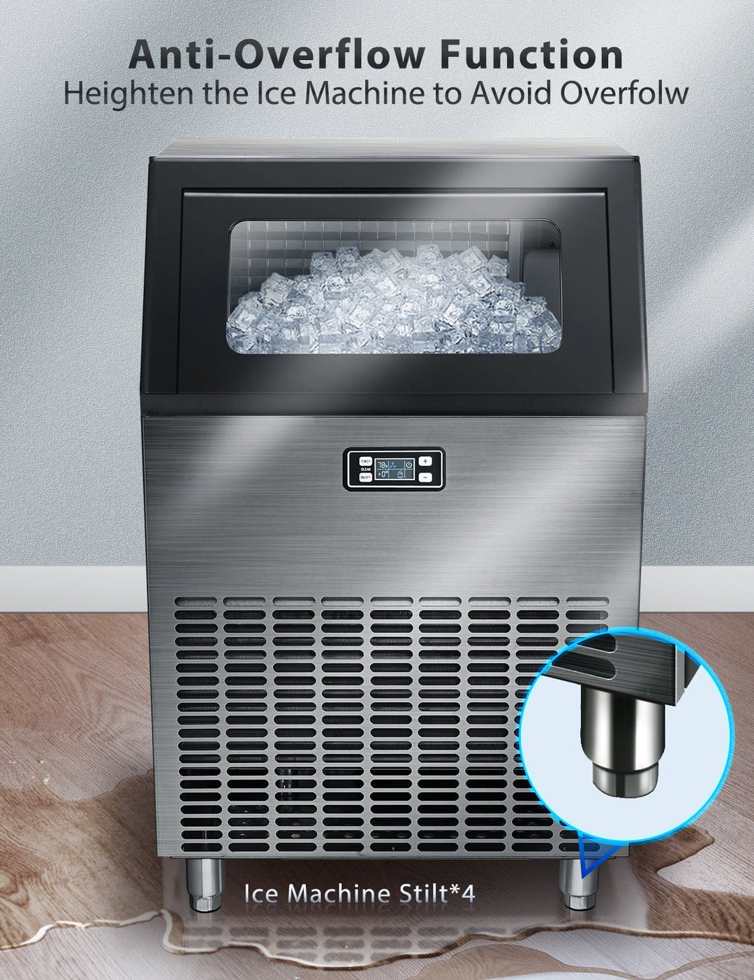 265LBS Freestanding Commercial Ice Maker - Kismile