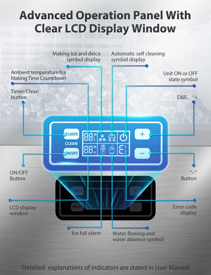 265LBS Freestanding Commercial Ice Maker - Kismile