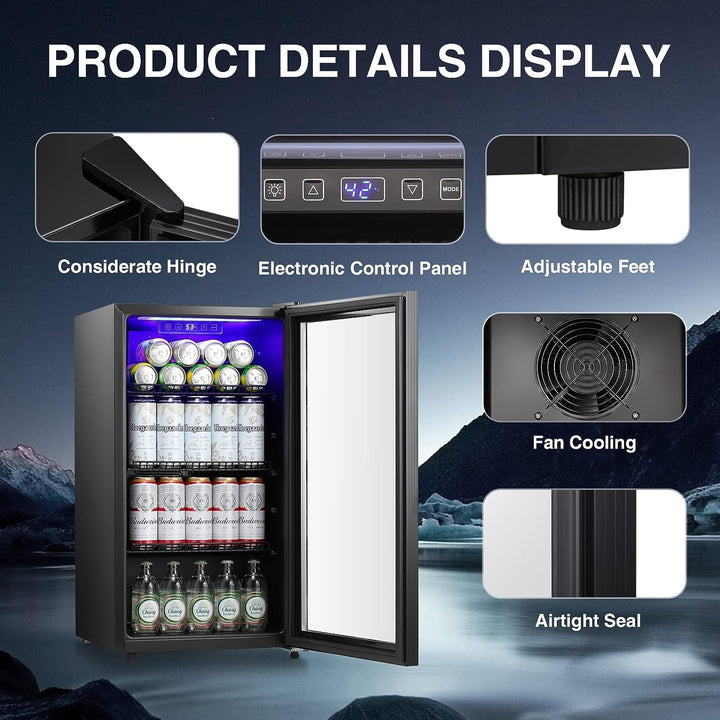 3.1 Cu.Ft Beverage Refrigerator Cooler - Kismile