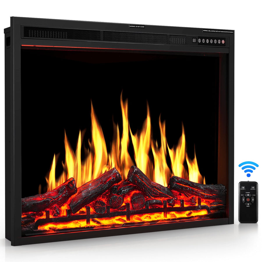 37 Inch Electric Fireplace Insert Adjuatble Flame Colors - Kismile