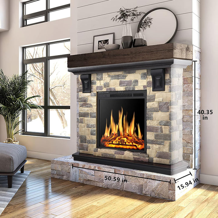 50 Inch Electric Fireplace Stone Mantel Package - Kismile