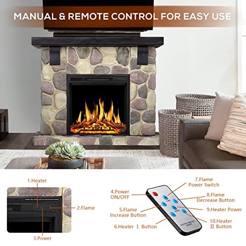 50 Inch Electric Fireplace Stone Mantel Package - Kismile