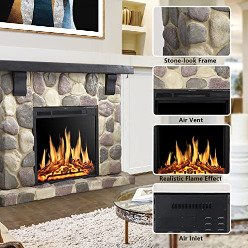 50 Inch Electric Fireplace Stone Mantel Package - Kismile