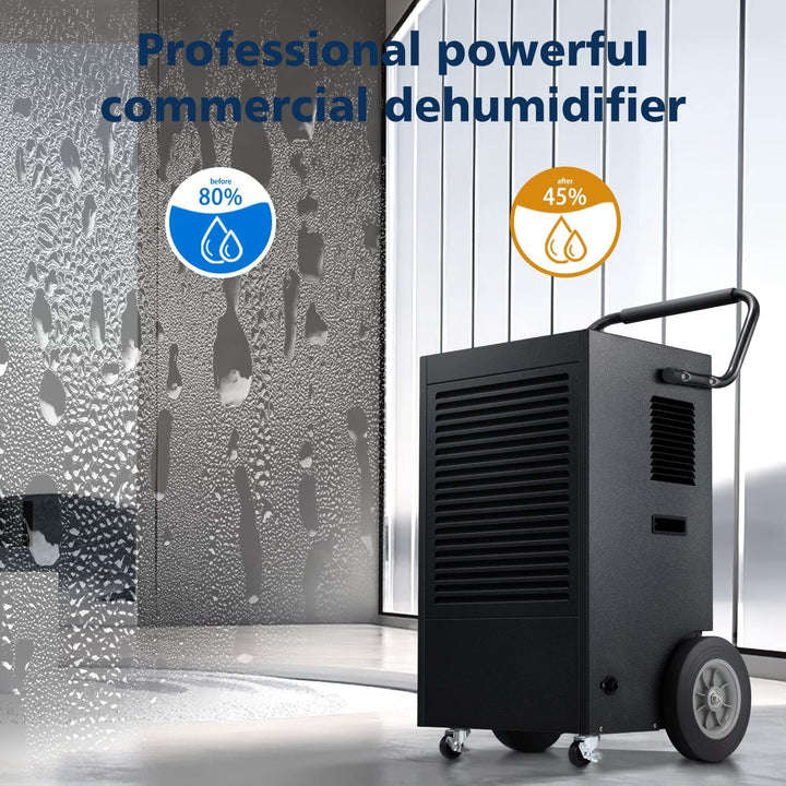 7500 Sq.ft Commercial Dehumidifier, 190 Pint Large Industrial Dehumidifier - Kismile