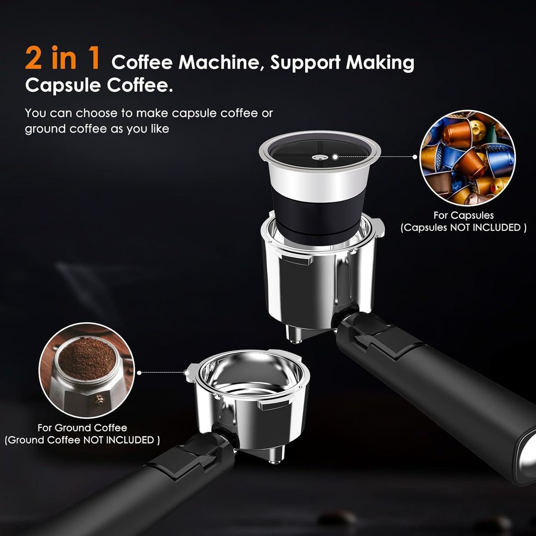Espresso Machines 20 Bar Fast Heating Automatic Cappuccino Coffee Maker with Foaming Milk Frother Wand CM8054 - Kismile