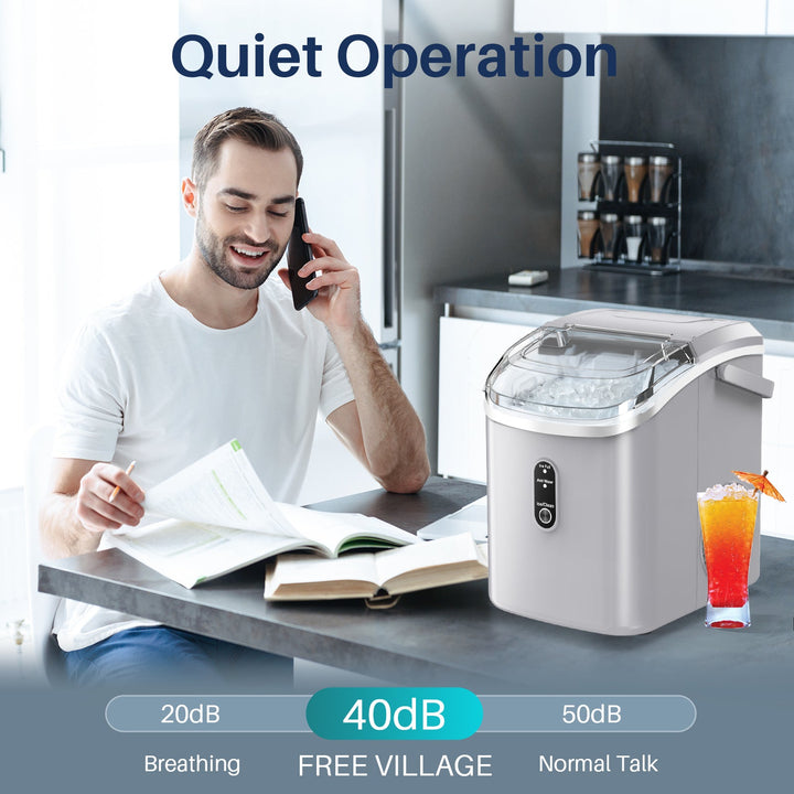 Nugget Pebble Ice Maker Countertop HZB-15N - Kismile