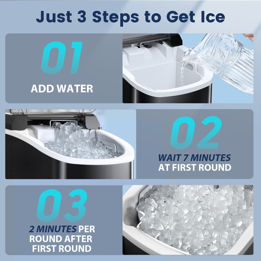 Nugget Pebble Ice Maker Countertop HZB-15N - Kismile