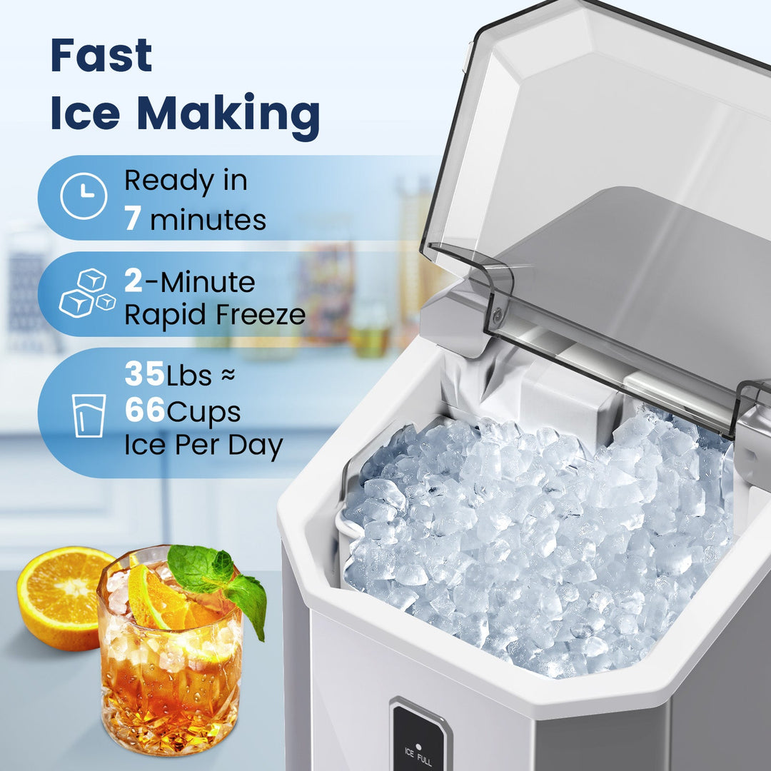 Nugget Pebble Ice Maker Countertop HZB-15NA - Kismile