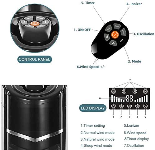 Portable Oscillating Tower Fan - Kismile