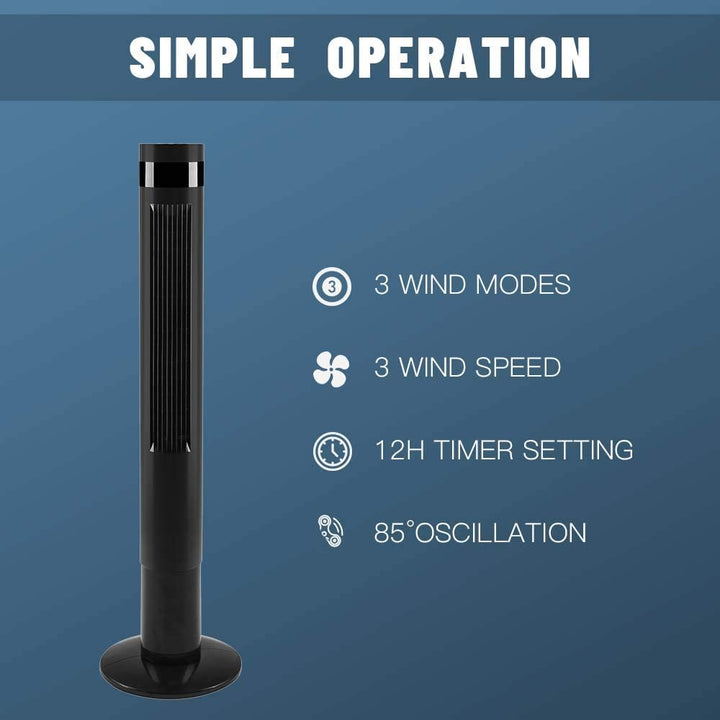 Portable Tower Fan 5314-BLACK - Kismile