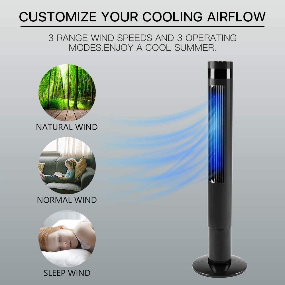 Portable Tower Fan 5314-BLACK - Kismile