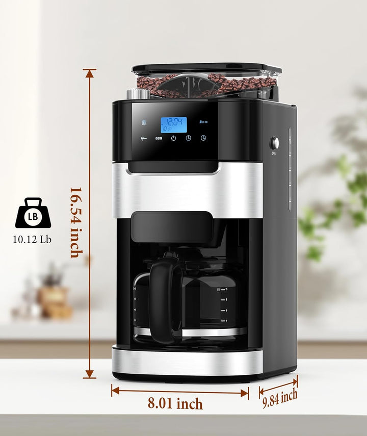 10 - Cup Drip Coffee Maker with Built - In Grinde CM1025 - Kismile