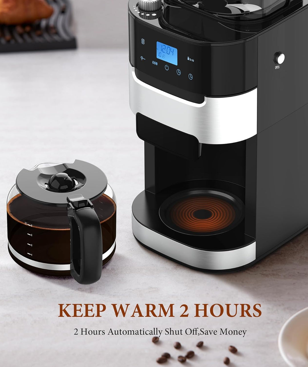 10 - Cup Drip Coffee Maker with Built - In Grinde CM1025 - Kismile