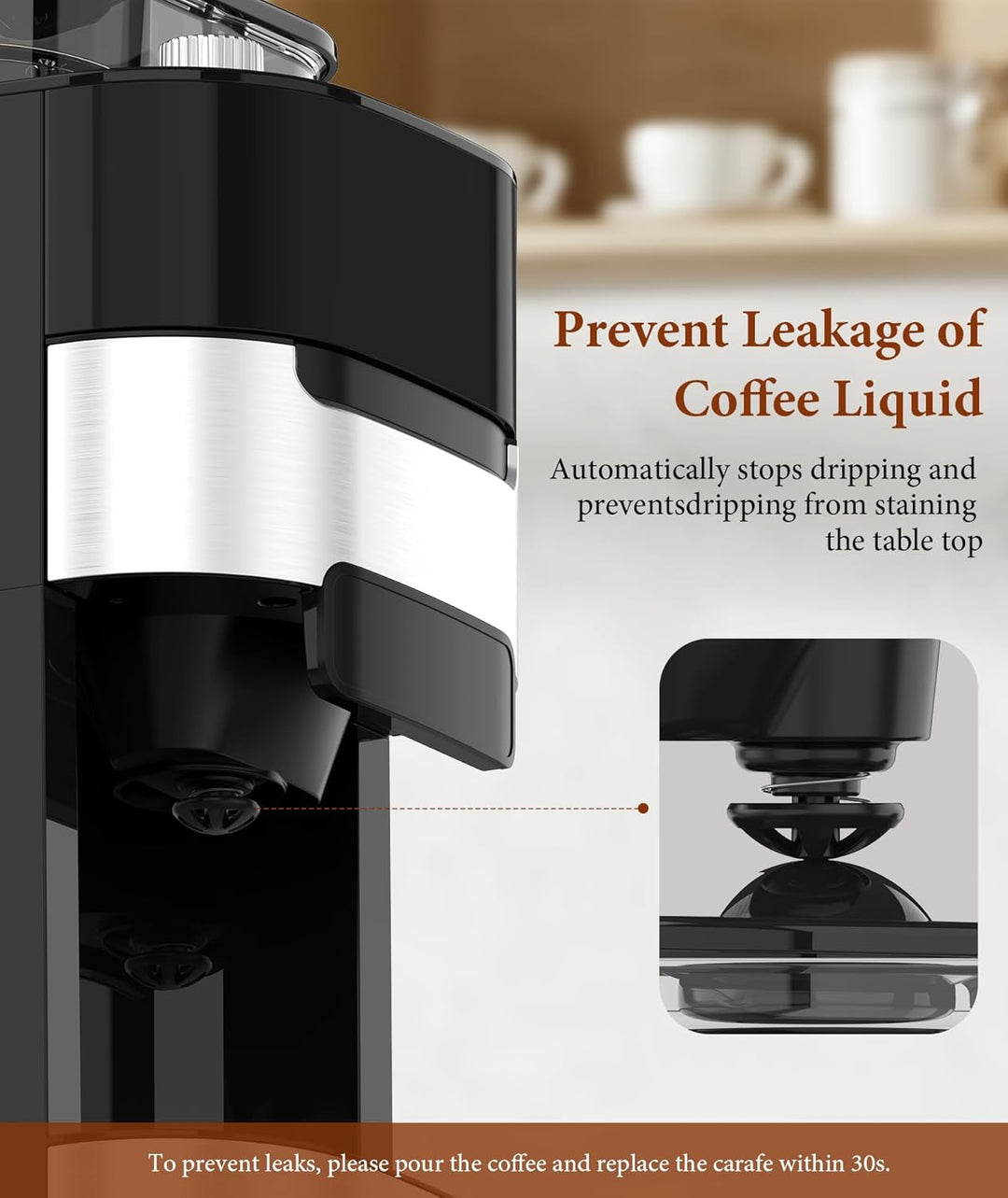 10-Cup Drip Coffee Maker with Built-In Grinde CM1025 Kismile