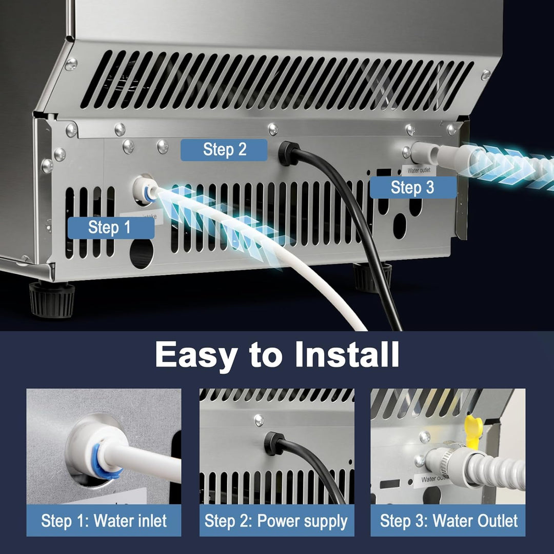 100lb/24H Commercial Ice Maker 58045RCI0 - STEEL - Kismile