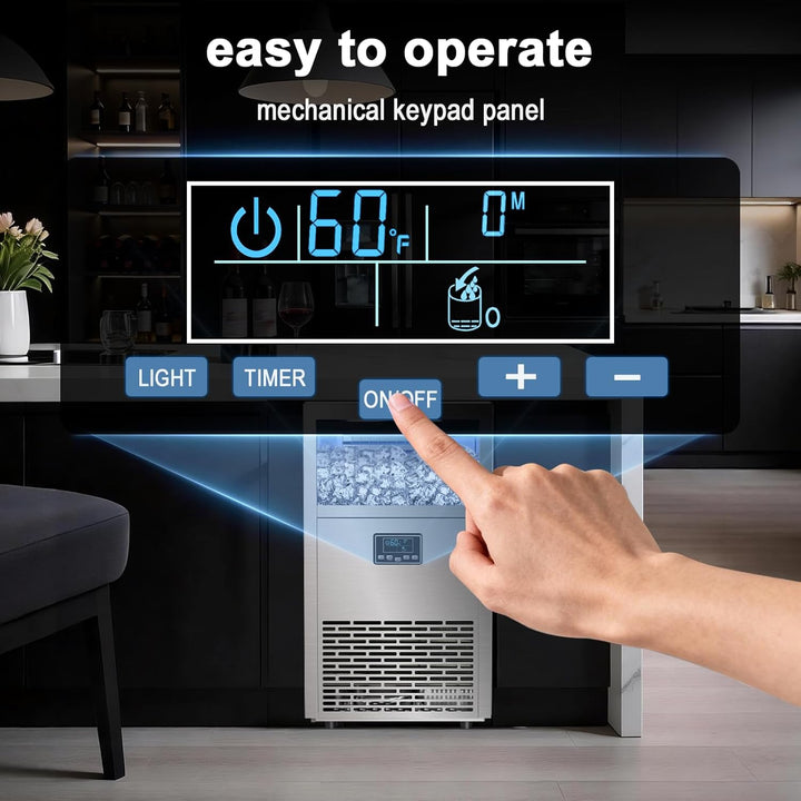 100lb/24H Commercial Ice Maker 58045RCI0 - STEEL - Kismile