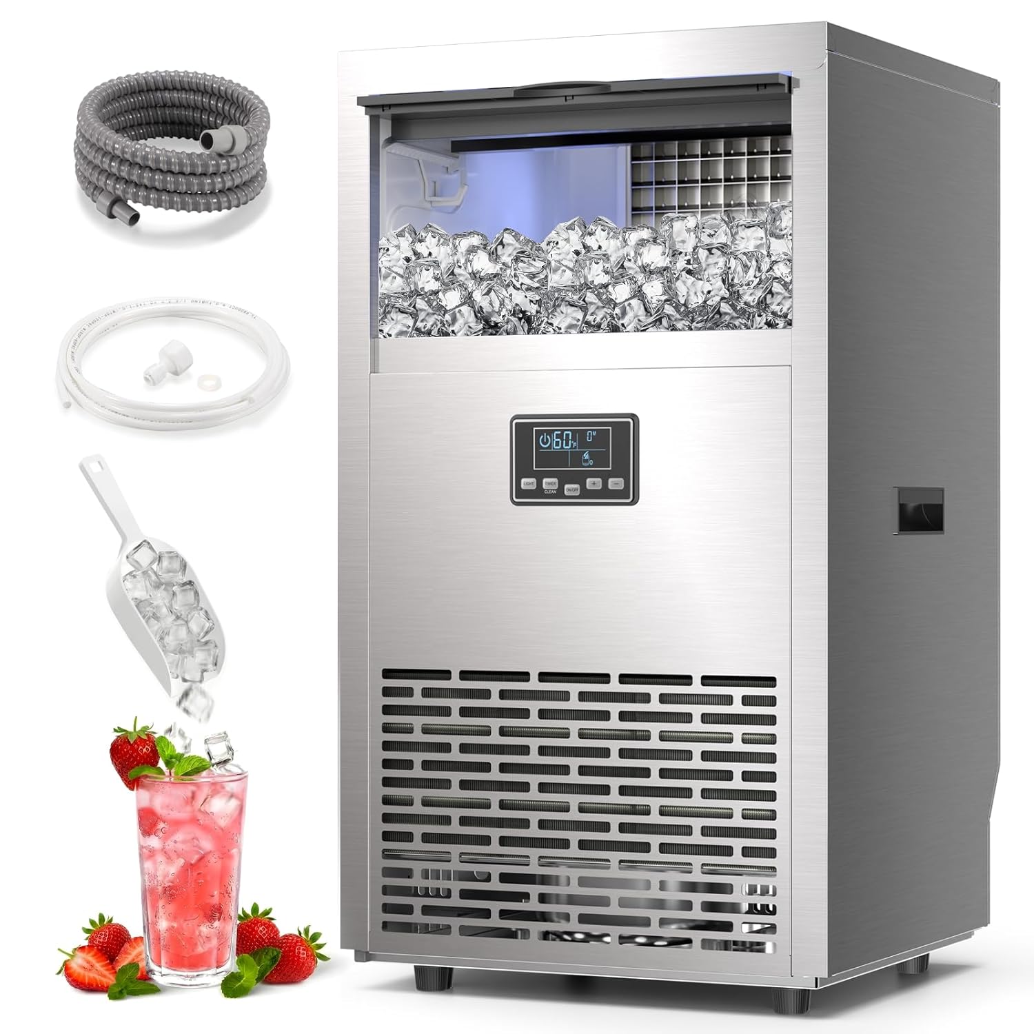 100lb/24H Commercial Ice Maker 58045RCI0 - STEEL - Kismile