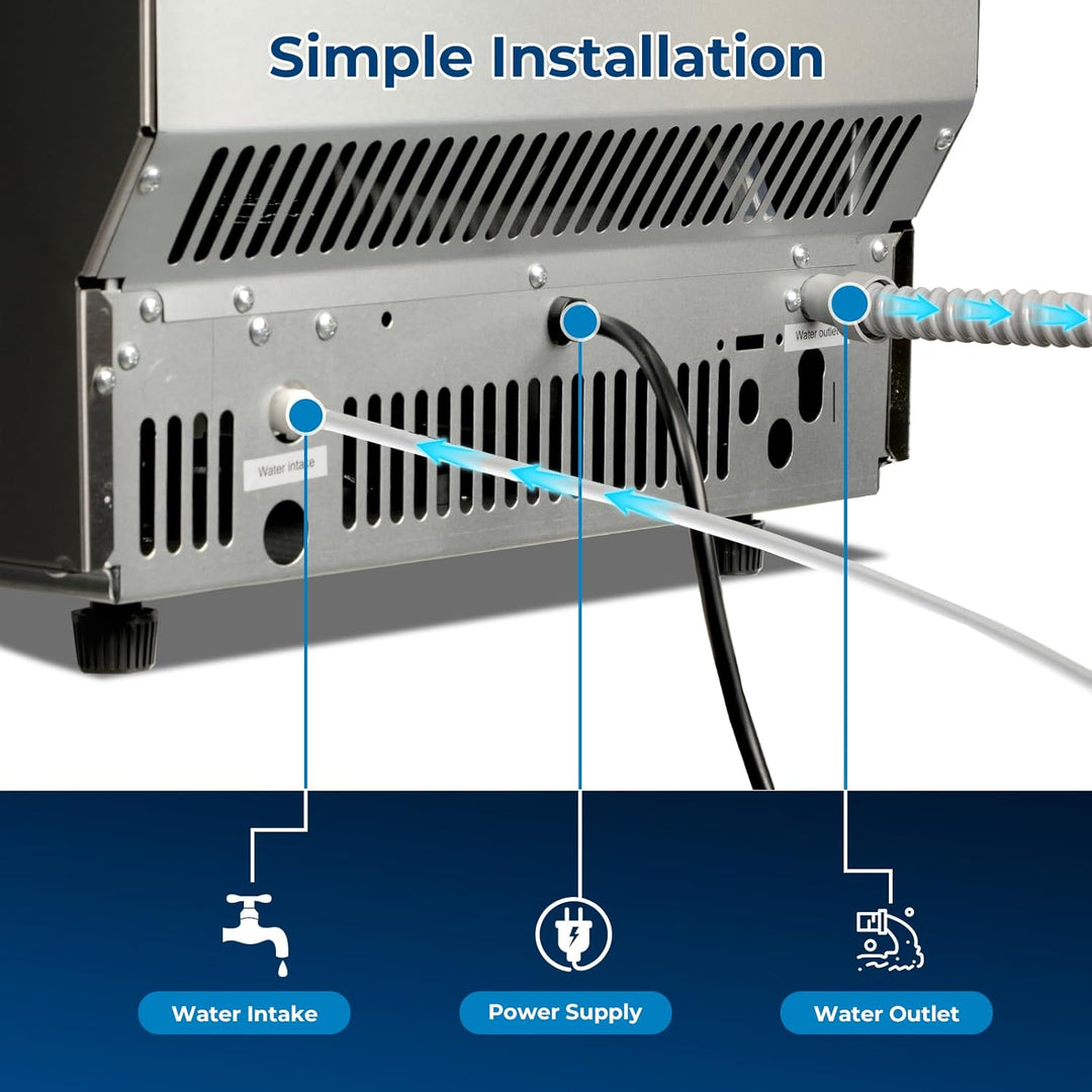 100lb/24H Commercial Ice Maker 58045RCI0 - STEEL - Kismile