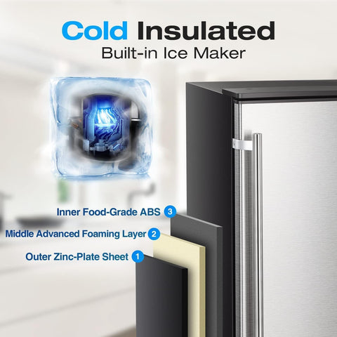 100LBS/200LBS/265LBS Freestanding Commercial Ice Maker Z5845A - Kismile