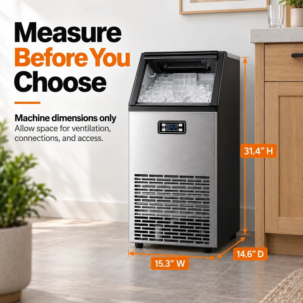 100LBS/200LBS/265LBS Freestanding Commercial Ice Maker Z5845A - Kismile