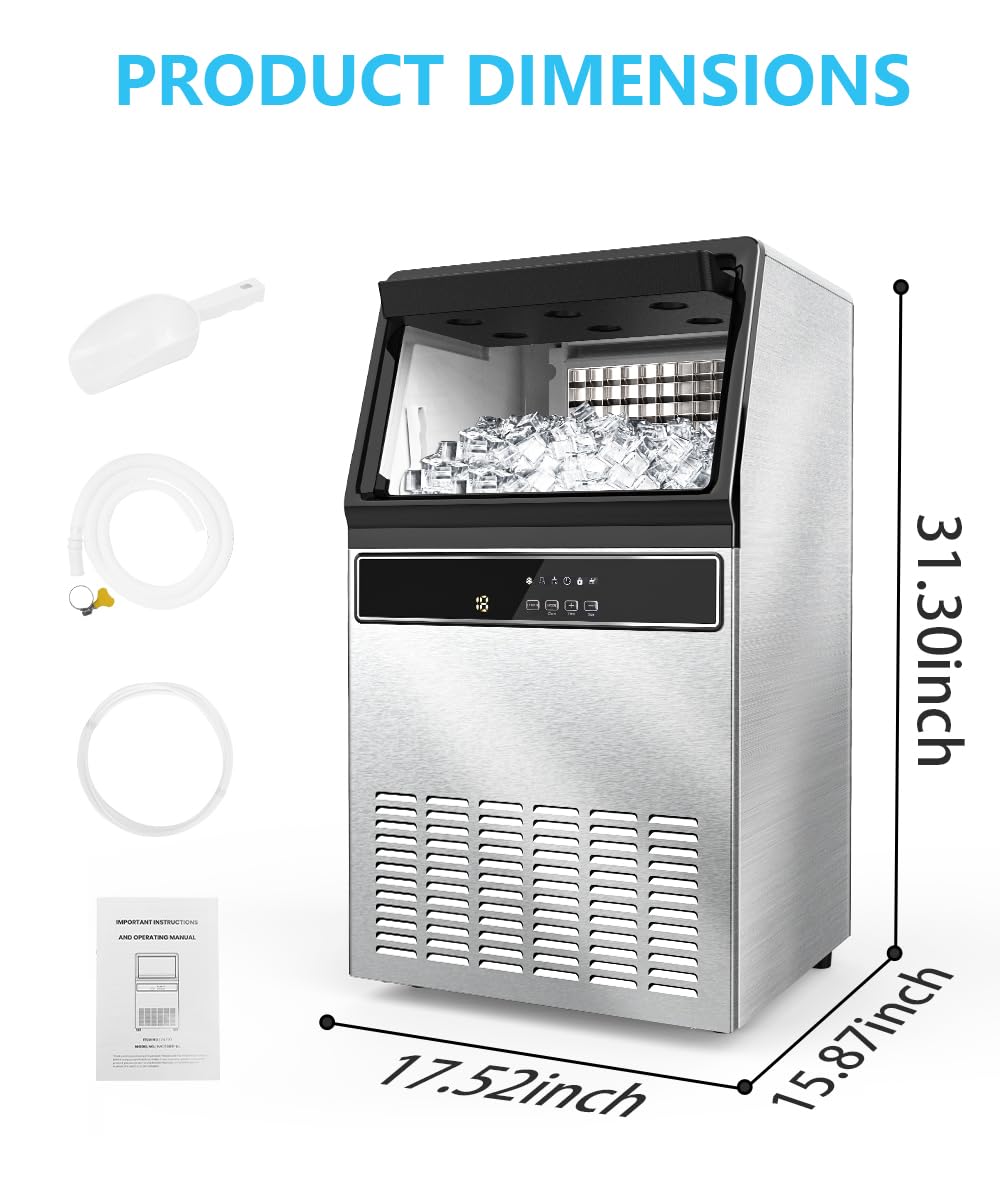 100LBS/200LBS/265LBS Freestanding Commercial Ice Maker Z5845A - Kismile