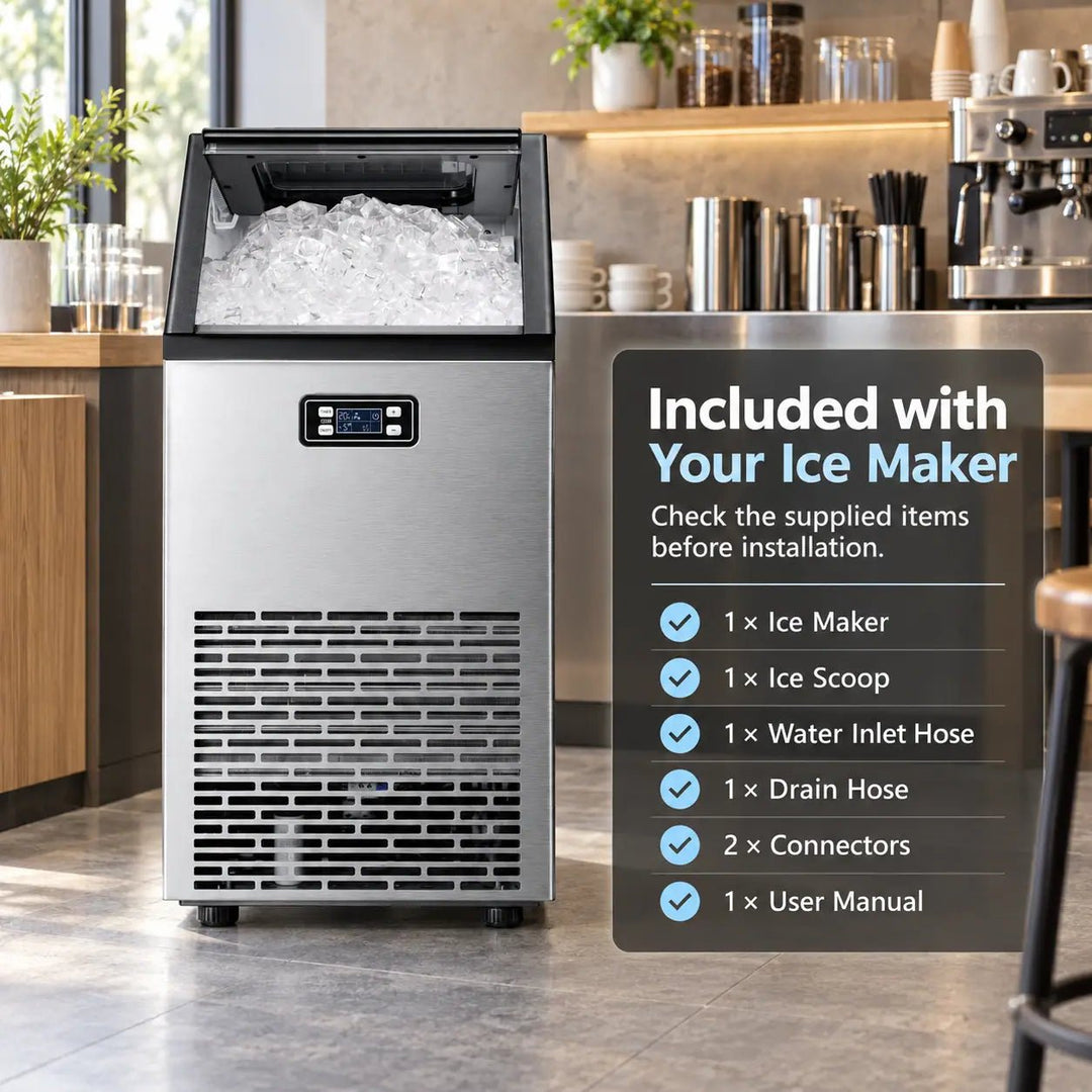 100LBS/200LBS/265LBS Freestanding Commercial Ice Maker Z5845A - Kismile