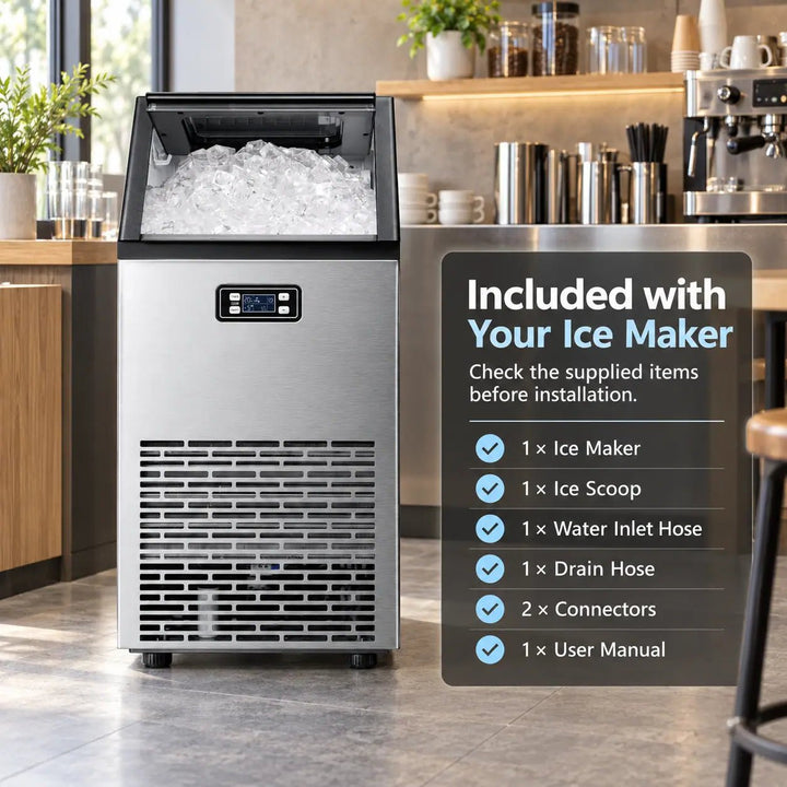 100LBS/200LBS/265LBS Freestanding Commercial Ice Maker Z5845A - Kismile