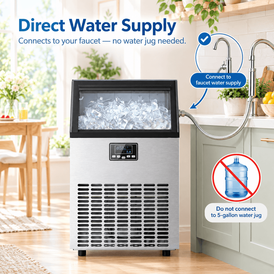 100LBS/200LBS/265LBS Freestanding Commercial Ice Maker Z5845A - Kismile