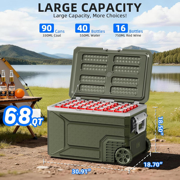 12 Volt Refrigerator 53QT(50L) & 68QT(64L) Compressor Electric Cooler 58150RVR0 - Kismile