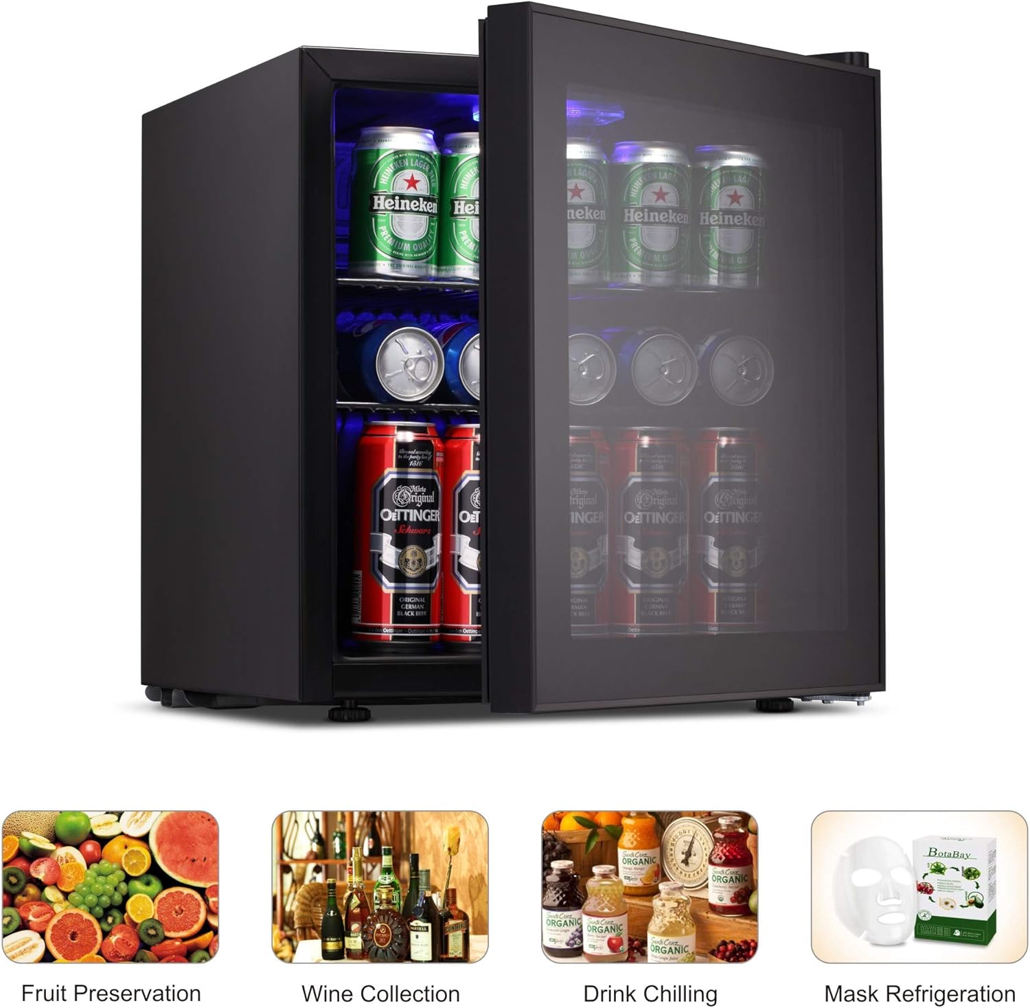 1.6 Cu.ft Mini Beverage Refrigerator and Cooler - Kismile