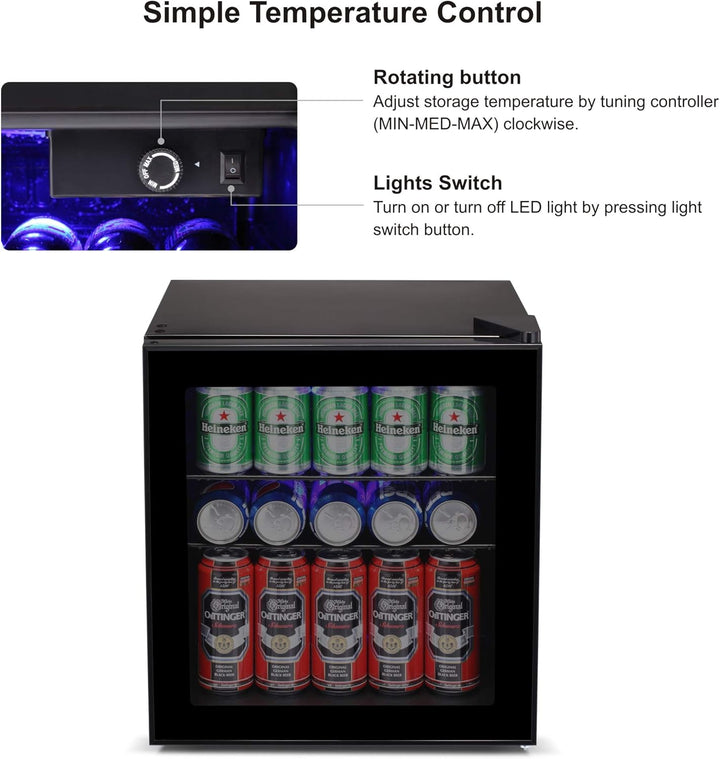 1.6 Cu.ft Mini Beverage Refrigerator and Cooler W5846H - Kismile