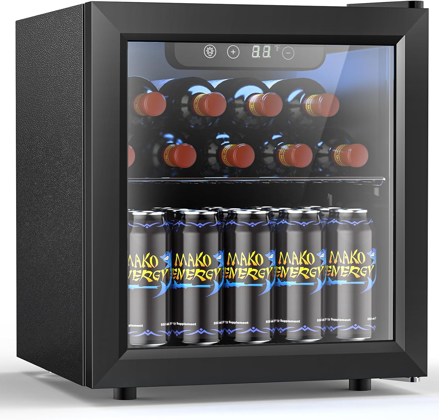 Outlet Countertop Beverage Cooler Mini Fridge with Adjustable Shelf