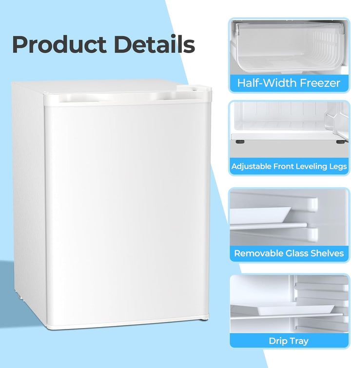 1.6\2.6\3.2 cu. ft Mini Fridge with Freezer - Kismile
